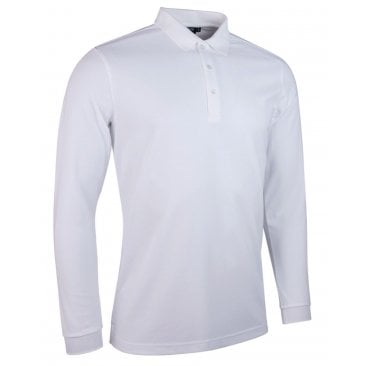 Mens Long Sleeve Performance Pique Golf Polo Shirt