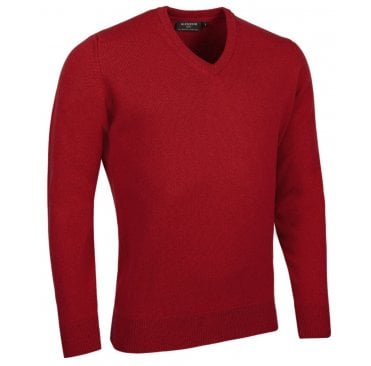 Mens V Neck Lambswool Golf Sweater