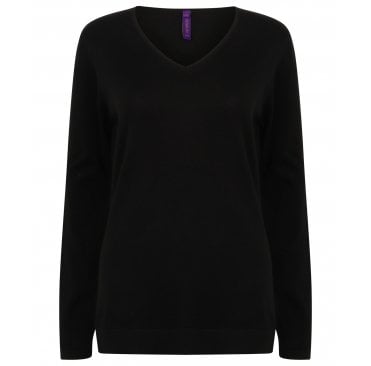 Ladies Lightweight Cotton Acrylic V Neck Sweater