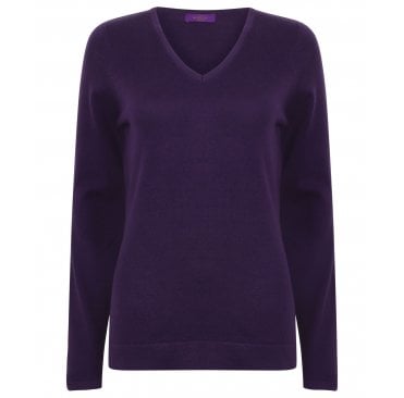 Ladies Lightweight Cotton Acrylic V Neck Sweater