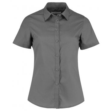 Ladies Short Sleeve Tailored Poplin Shirt