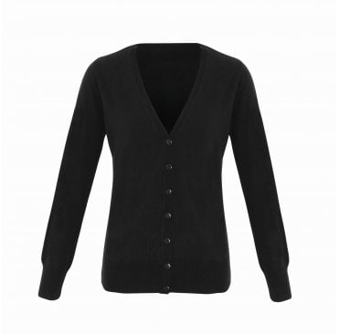 Ladies Essential Acrylic V Neck Cardigan
