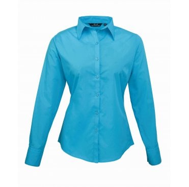 Ladies Long Sleeve Poplin Blouse 