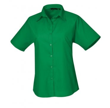 Ladies Short Sleeve Poplin Blouse