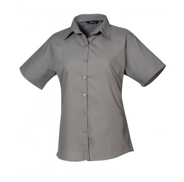 Ladies Short Sleeve Poplin Blouse
