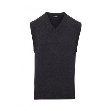 Sleeveless Cotton Acrylic V Neck Sweater