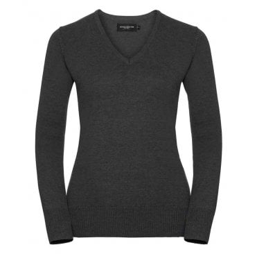 Ladies Cotton Acrylic V-Neck Sweater